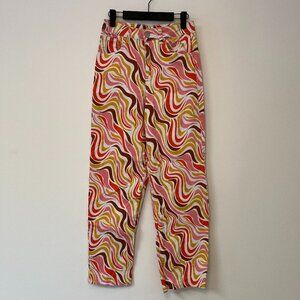 Rue21 Retro Multi Swirl Print Straight Jeans - Size Medium